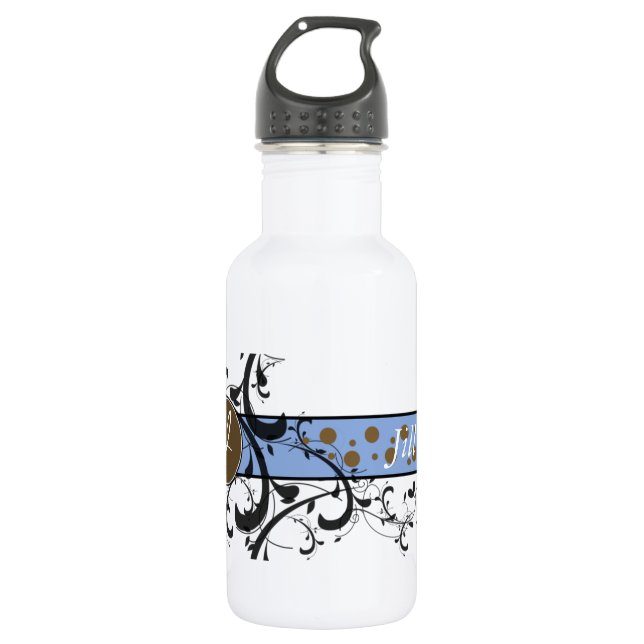 Viktorianisch Geblüht Mit Monogramm Trinkflasche (Vorderseite)