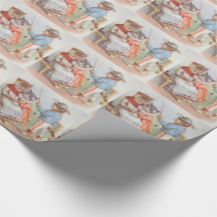 Viktorianisch gekleidete Kätzchen Geschenkpapier