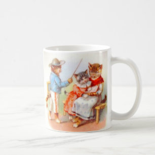 Viktorianisch gekleidete Katzen Tasse