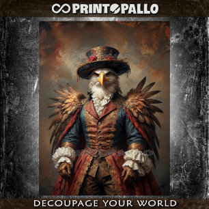 Viktorianisch gekleideter Adler mit Hut Seidenpapier