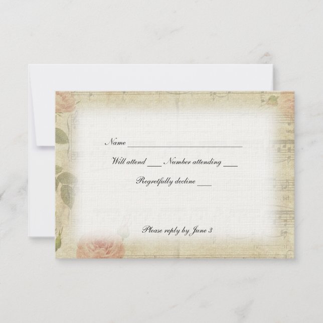 Viktorianisch Ghost Music uAwg mit Umschlägen RSVP Karte (Vorderseite)