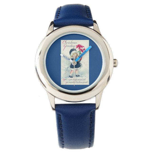 Viktorianisch Girl Vintage Weihnachtszeit Armbanduhr (Vorderseite)