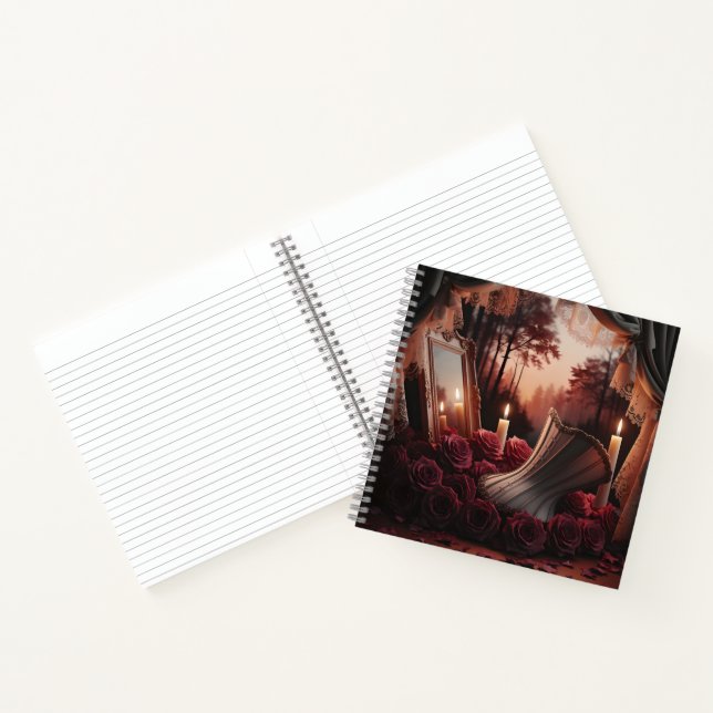 Viktorianisch Gothic Boudoir Corset Mirror Rote Ro Notizbuch (Innenseite)