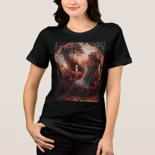 Viktorianisch Gothic Boudoir Corset Mirror Rote Ro Tri-Blend Shirt