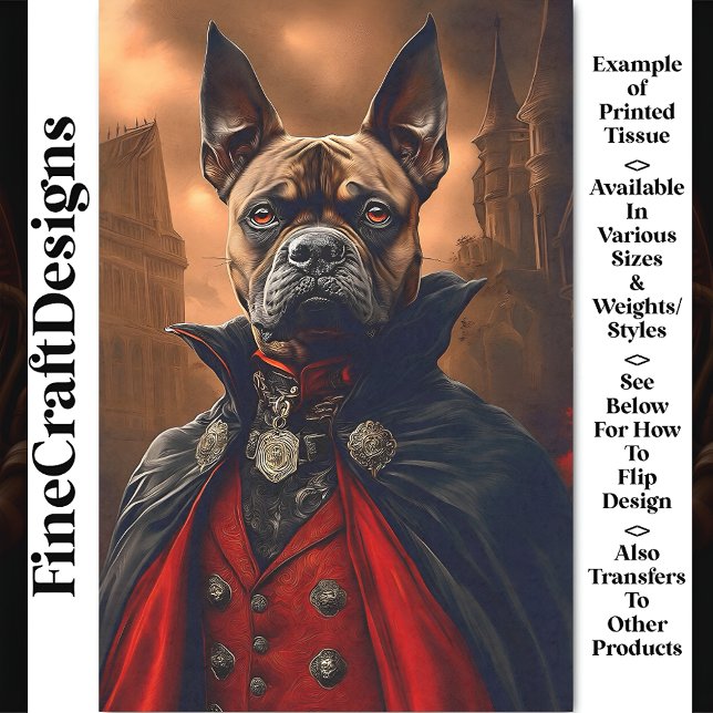 Viktorianisch Gothic Bulldog Dog Vampire BV8 Decou Seidenpapier (Von Creator hochgeladen)