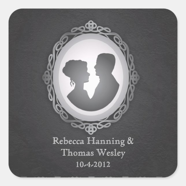 Viktorianisch Gothic Cameo Wedding Stickers (Vorderseite)
