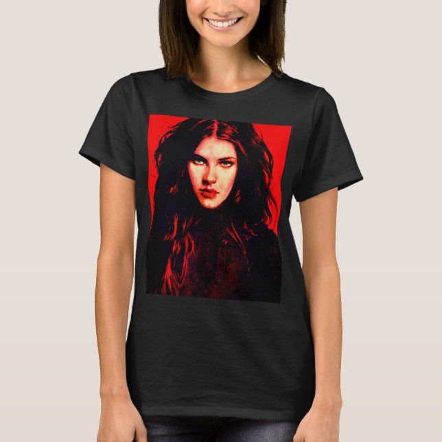 Viktorianisch Gothic Girl Vintager T - Shirt (Vorderseite)