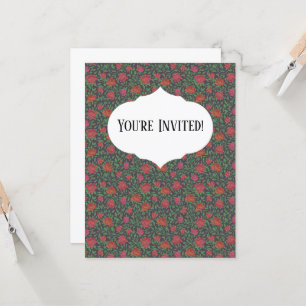 Viktorianisch Gothic Perfect Red & Fuchsia Rose Karte