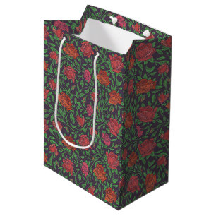 Viktorianisch Gothic Perfect Red & Fuchsia Rose Mittlere Geschenktüte