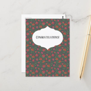 Viktorianisch Gothic Perfect Red & Fuchsia Rose Postkarte