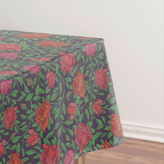 Viktorianisch Gothic Perfect Red & Fuchsia Rose Tischdecke (Beispiel)