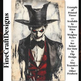 Viktorianisch Gothic Sinister Villain B6 Dekoupage Seidenpapier