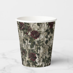 Viktorianisch Gotische Gartenmuster Rose Muster Pappbecher