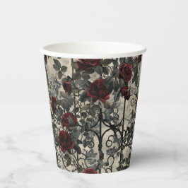 Viktorianisch Gotische Gartenmuster Rose Muster Pappbecher