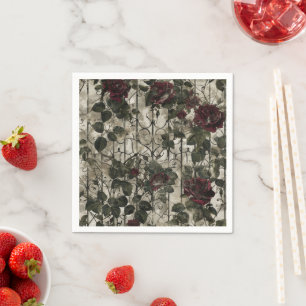 Viktorianisch Gotische Gartenmuster Rose Muster Serviette