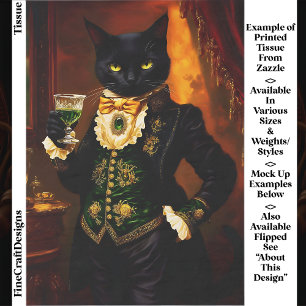 Viktorianisch-gotische Katze mit Absinth EG9L Deco Seidenpapier