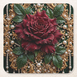 Viktorianisch-gotisches Floral Rechteckiger Pappuntersetzer