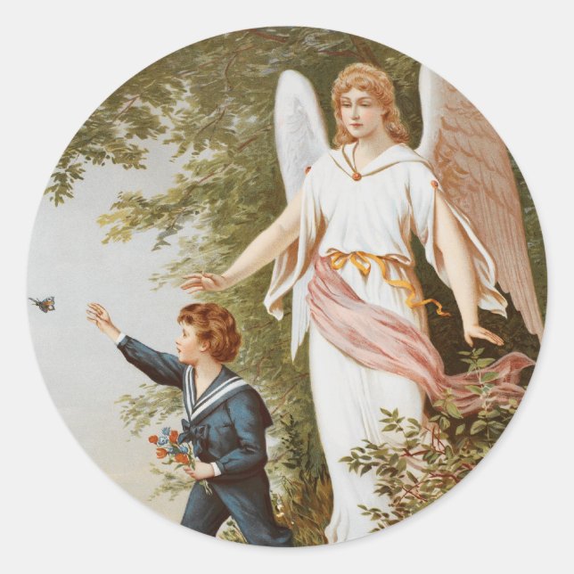 Viktorianisch Guardian Angel Stickers (Vorderseite)