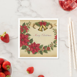 Viktorianisch Holiday Poinsettia Wreath Découpage Serviette