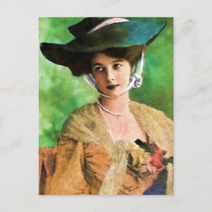 VIKTORIANISCH HÜBSCHE LADY FRAMAN POSTCARD POSTKARTE
