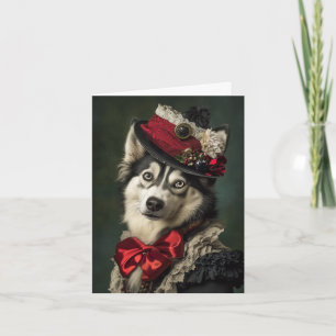Viktorianisch Husky Christmas Feiertagskarte