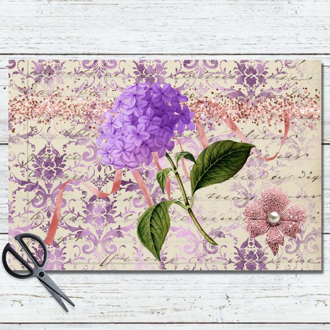 Viktorianisch Hydrangea Ephemera Decoupage Seidenpapier (Von Creator hochgeladen)