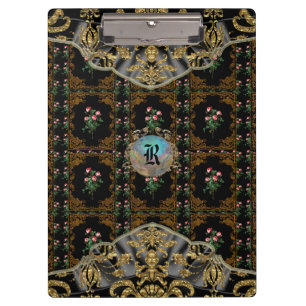 Viktorianisch-II-Lashers-Elegantes floral-Monogram Klemmbrett