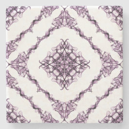 Viktorianisch Inspiriert Lila Fraktal Diamantdesig Steinuntersetzer