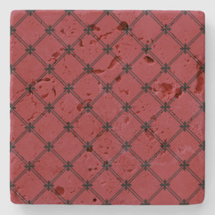 Viktorianisch Inspiriertes Schwarz-Rot-Muster Steinuntersetzer