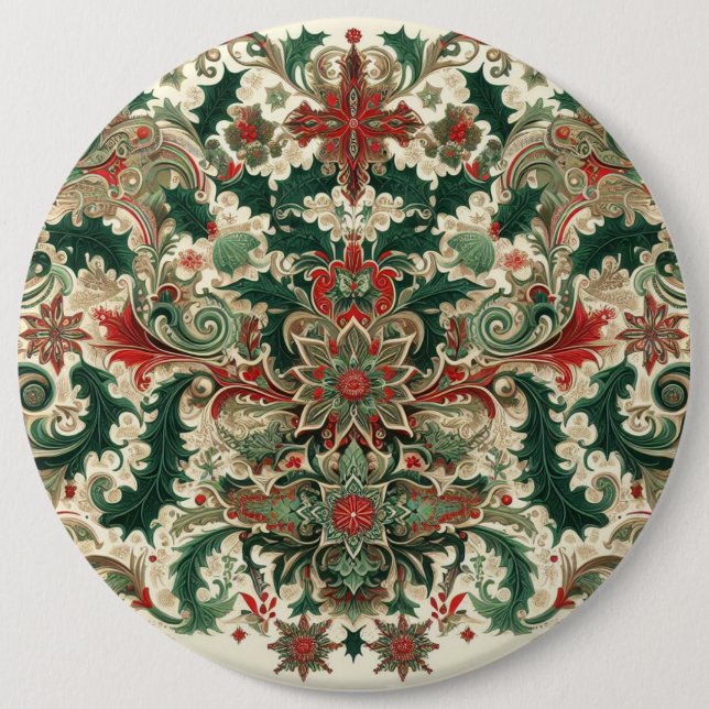 Viktorianisch/klassisch/Vintage Weihnachten Button (Vorderseite)