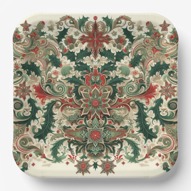 Viktorianisch/klassisch/Vintage Weihnachten Pappteller (Vorderseite)