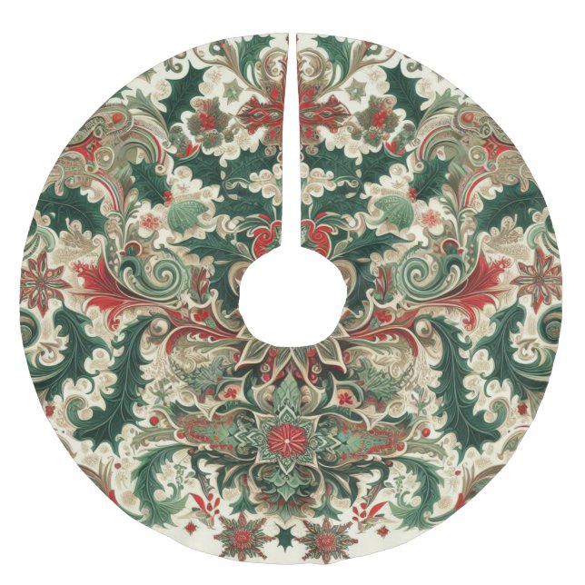 Viktorianisch/klassisch/Vintage Weihnachten Polyester Weihnachtsbaumdecke (Vorderseite)