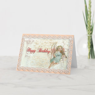 Viktorianisch Lace Angel Birthday Karte