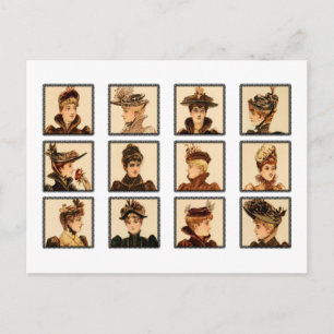 Viktorianisch Ladys Fashion Postkarte