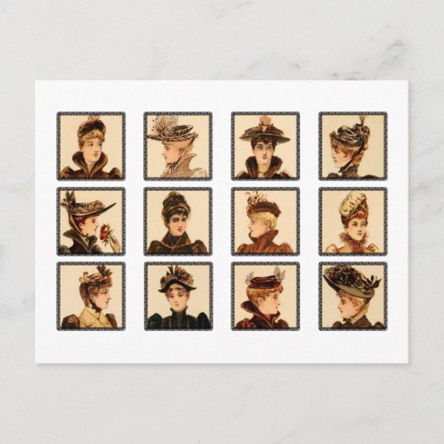 Viktorianisch Ladys Fashion Postkarte (Vorderseite)