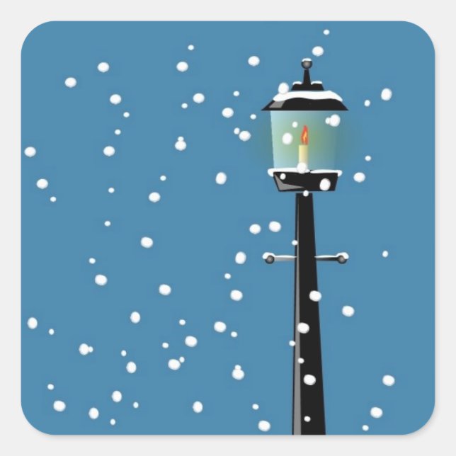 Viktorianisch Lamplight Weihnachts-Weihnachtsaufkl Quadratischer Aufkleber (Vorderseite)