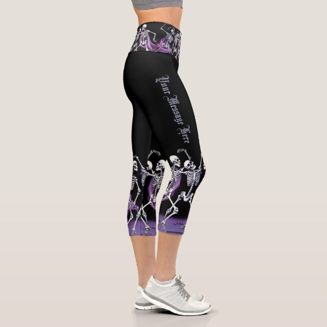 Viktorianisch Macabre Dancing Skeletts Halloween Capri Leggings (Rechts)