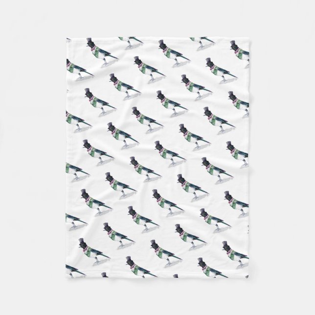 Viktorianisch Magpie Bird Fleecedecke (Vorderseite)