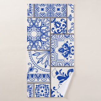 Viktorianisch Majolica: Patchwork Fliesenmuster. Badehandtuch