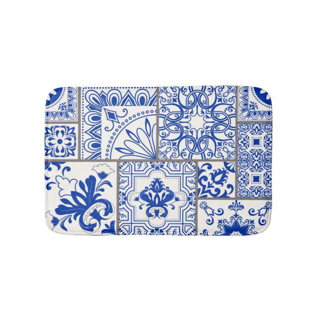 Viktorianisch Majolica: Patchwork Fliesenmuster. Badematte (Vorderseite)