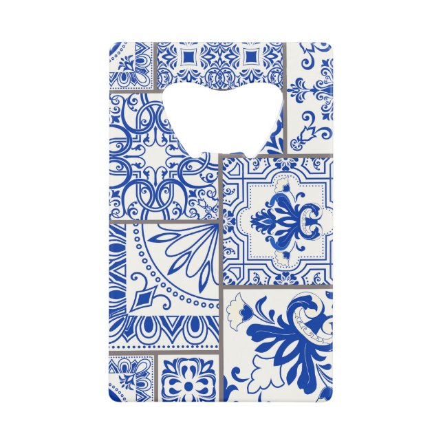 Viktorianisch Majolica: Patchwork Fliesenmuster. Geldbeutel Flaschenöffner (Vorderseite)