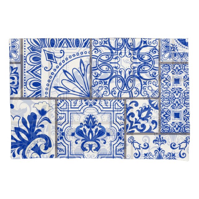 Viktorianisch Majolica: Patchwork Fliesenmuster. Kissenbezug (Vorderseite)