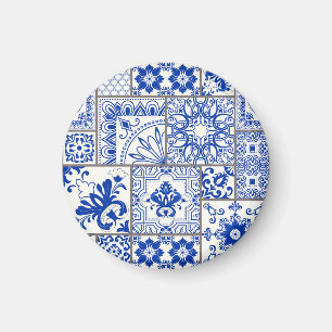 Viktorianisch Majolica: Patchwork Fliesenmuster. Magnet
