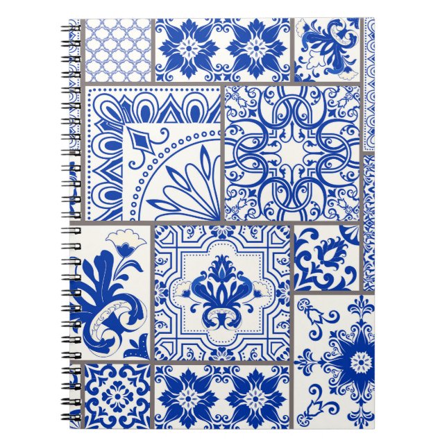 Viktorianisch Majolica: Patchwork Fliesenmuster. Notizblock (Vorderseite)