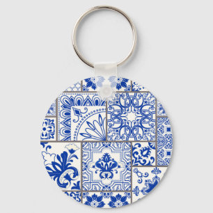 Viktorianisch Majolica: Patchwork Fliesenmuster. Schlüsselanhänger