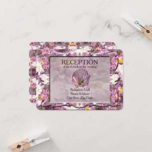 Viktorianisch Mauve Floral Empfang Einladung