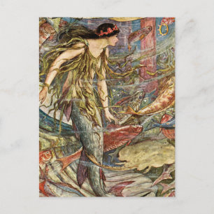 Viktorianisch Mermaid Art von H J Ford Postkarte