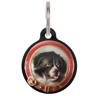 VIKTORIANISCH MINIATURE DOG PORTRAITS Neufundland Haustiermarke