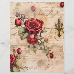 Viktorianisch mit Rote Rosen Scrapbook Paper