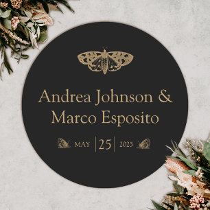 Viktorianisch Moth Elegant Gotische Gastgeschenk H Runder Aufkleber